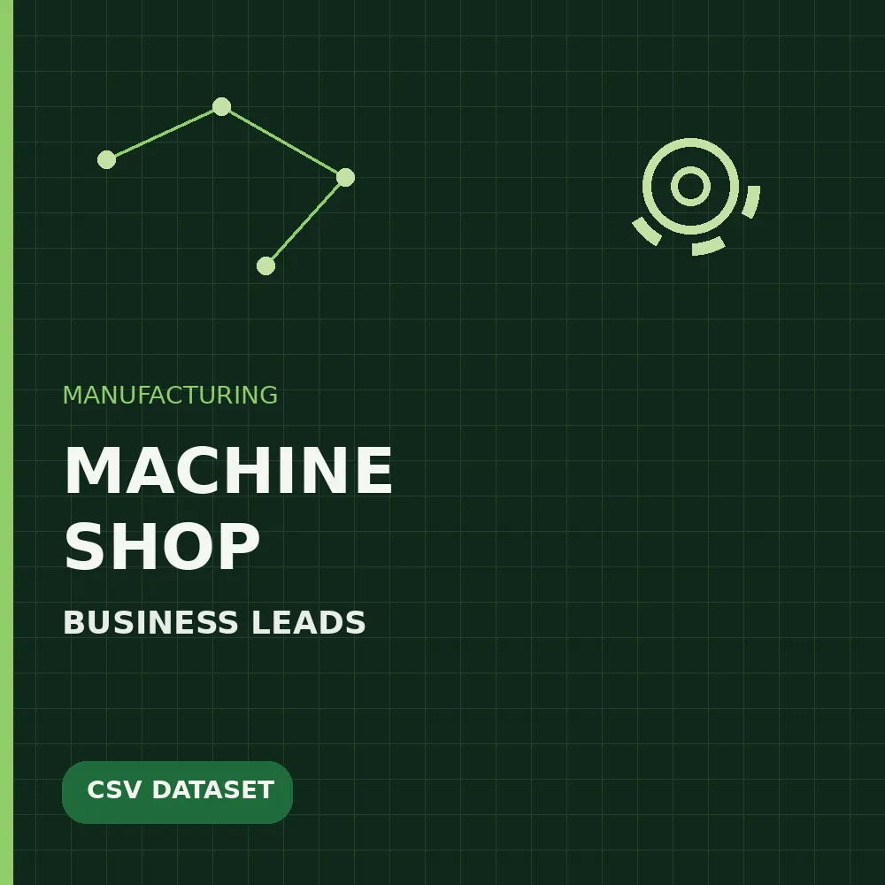 machine shop business leads cover Machine shop business leads dataset cover