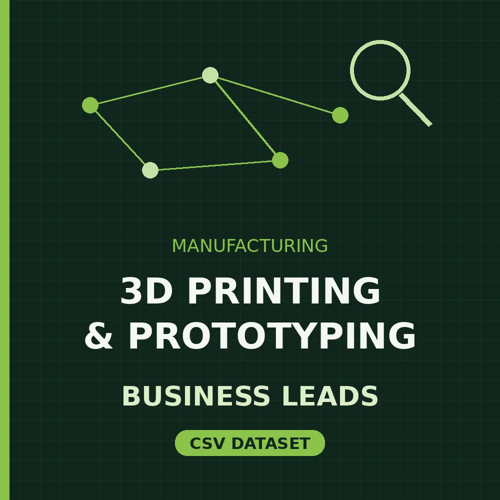 3d printing and prototyping dataset cover 3D Printing and Prototyping business leads dataset cover